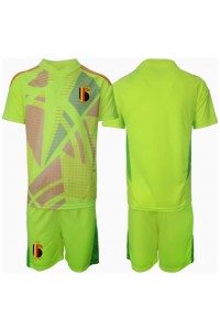 Fotbalové Dres Belgie Brankářské Dětské Venkovní Oblečení ME 2024 Krátký Rukáv (+ trenýrky)